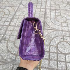 Túi dự tiệc Cá sấu màu tím chung tình. Xách tay hoặc đeo đều rất đẹp!