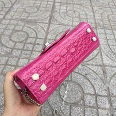 Túi Chà nel da bụng cá sấu siêu dễ thương. Size 22 nhỏ gọn!