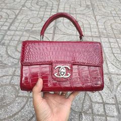 Túi nữ Đỏ đô mạnh mẽ. Da bụng cá sấu cao cấp!