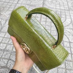 Túi xách nữ Xanh chuối trẻ trung. Da bụng cá sấu siêu mềm!