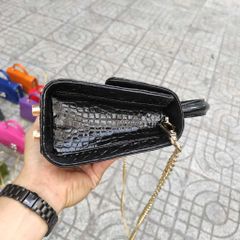 Túi nữ da cá sấu Màu đen quý phái. Size 22 dự tiệc!