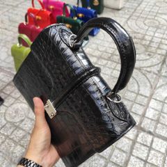 [Thiết kế mới..] Túi nẹp giữa Da bụng cá sấu đẹp nữ tính!