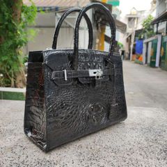 Túi xách nữ Lớn size 28cm. Da cá sấu Đen quý phái!