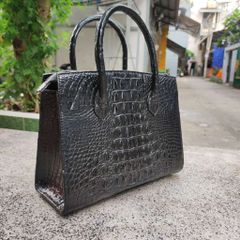 Túi xách nữ Lớn size 28cm. Da cá sấu Đen quý phái!