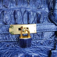 Túi xách cá sấu Size lớn 28cm có quai đeo. Phiên bản xanh navy ít đụng hàng!