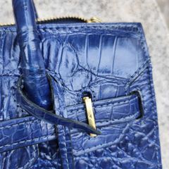 Túi xách cá sấu Size lớn 28cm có quai đeo. Phiên bản xanh navy ít đụng hàng!