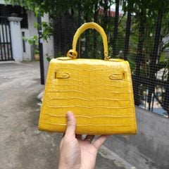 Túi nữ xách tay da cá sấu Màu vàng - Màu của sự vui tươi, ấm áp và thịnh vượng!