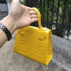Túi nữ xách tay da cá sấu Màu vàng - Màu của sự vui tươi, ấm áp và thịnh vượng!