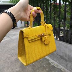 Túi nữ xách tay da cá sấu Màu vàng - Màu của sự vui tươi, ấm áp và thịnh vượng!