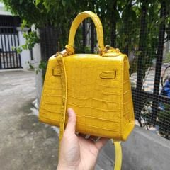 Túi nữ xách tay da cá sấu Màu vàng - Màu của sự vui tươi, ấm áp và thịnh vượng!