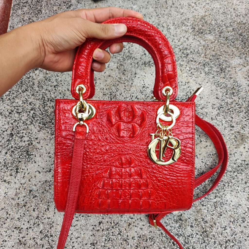 [Phiên bản mini..] Túi xách cá sấu có quai đeo size 17 xinh xắn!