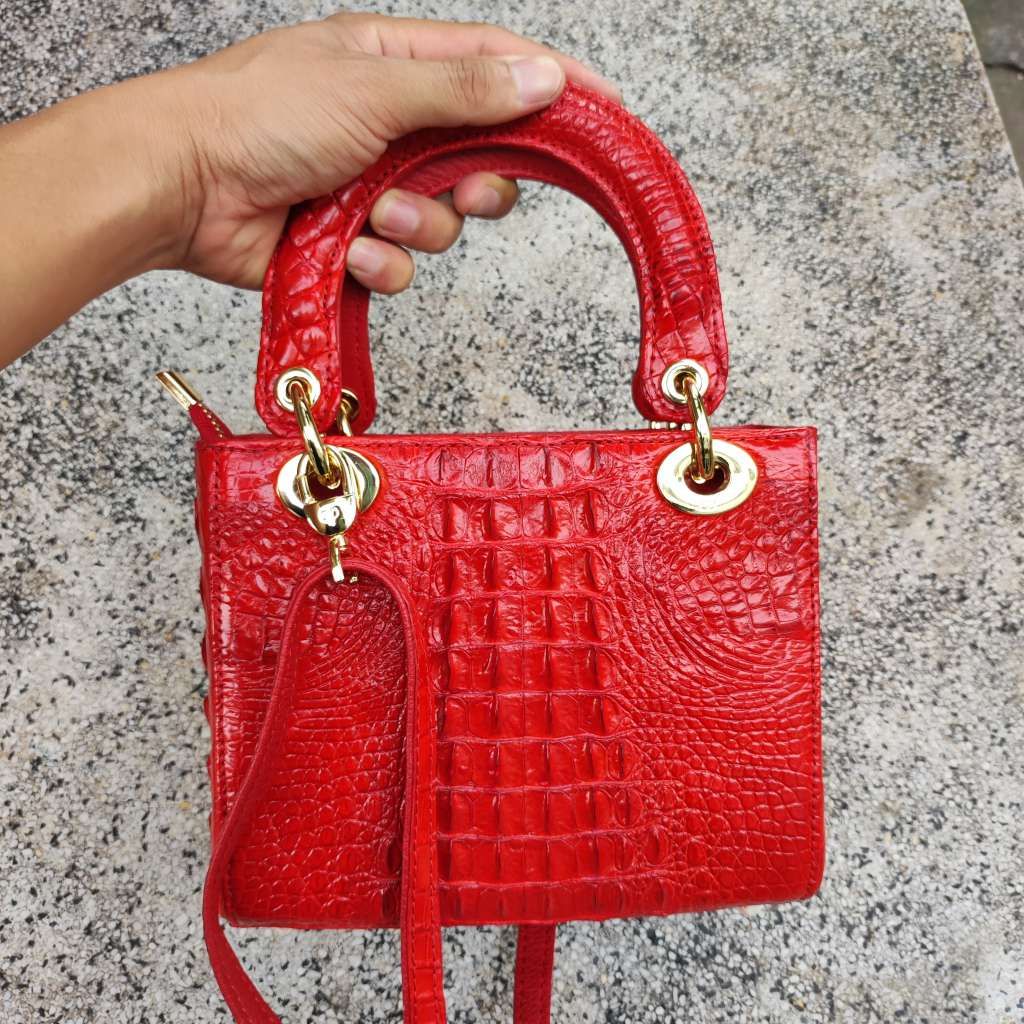 [Phiên bản mini..] Túi xách cá sấu có quai đeo size 17 xinh xắn!