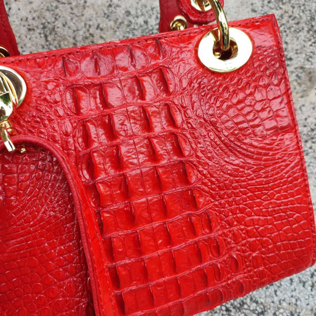 [Phiên bản mini..] Túi xách cá sấu có quai đeo size 17 xinh xắn!