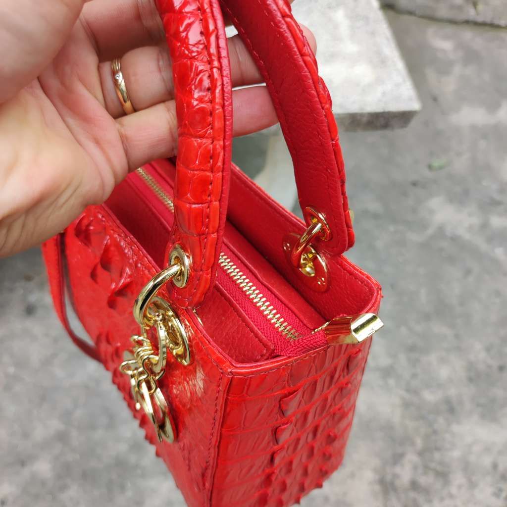 [Phiên bản mini..] Túi xách cá sấu có quai đeo size 17 xinh xắn!