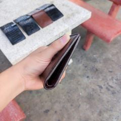 Ví cá sấu MINI 2 mặt da bụng mềm và bền. Size 10.5*8.5 cm gọn nhẹ