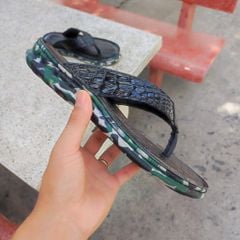 Dép kẹp ĐẾ LÍNH siêu nhẹ. Da cá sấu trơn mềm và bền!