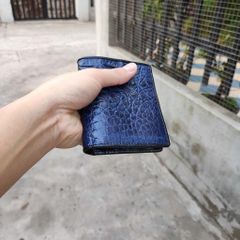 Ví cá sấu dáng đứng. 2 Mặt da cá sấu trơn cao cấp. Xanh navy siêu đẹp!