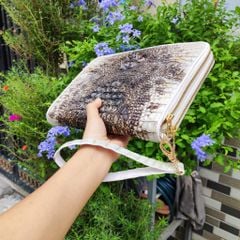 Kẹp nách Size lớn 2 khóa đựng siêu nhiều đồ. Cá sấu nguyên thủy đẹp chất mộc mạc!