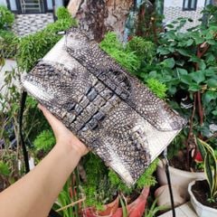 Túi đeo vai kiêm cầm tay phiên bản MỚI. Da cá sấu NGUYÊN THỦY đẹp đúng chất!