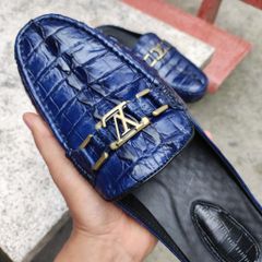 Giày sục Vây đuôi cá sấu xanh Navy đẹp lạ thường!