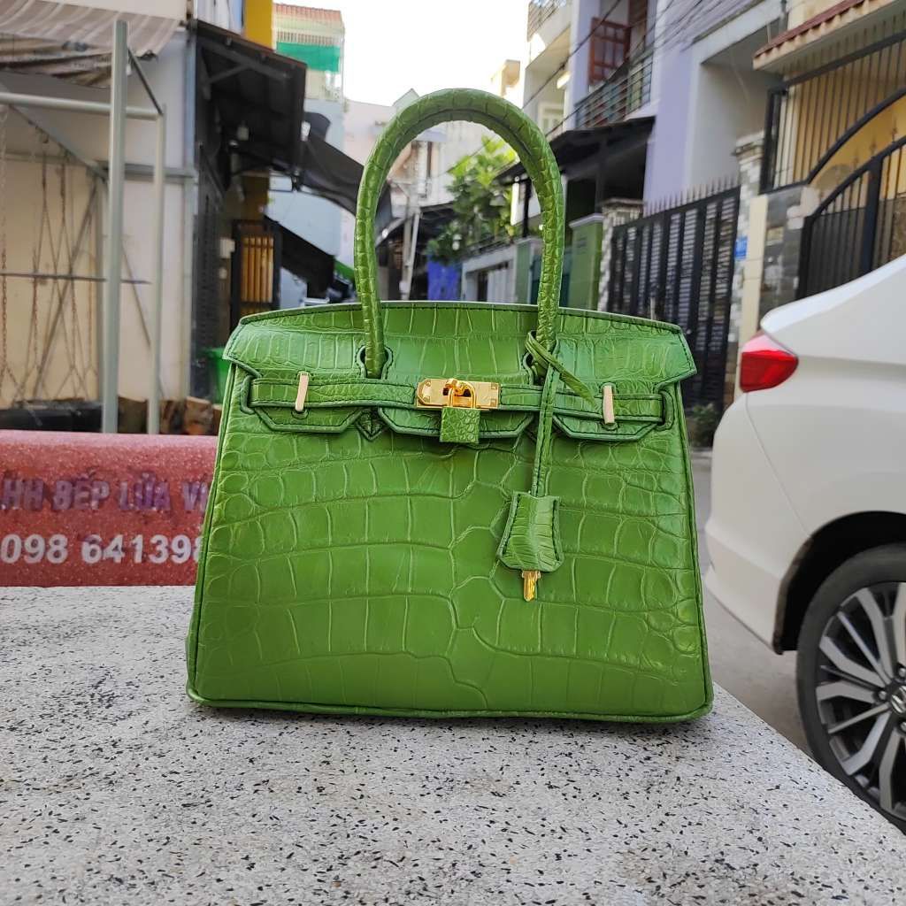 [MÀU ĐẶC BIỆT] Túi xách nữ Da cá sấu màu xanh nhũ hàng hiếm!