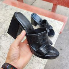 Dép Nữ gót siêu cao 10cm. Full da cá sấu trừ lót lòng chân!