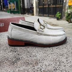 Giày nam da Bụng cá sấu BẠCH TẠNG. Kiểu dáng trẻ trung thời thượng!