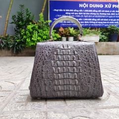 Túi xách CÁ SẤU XÁM TRO rất đẹp. Khóa phong cách Hoàng Gia!