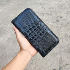 Ví cầm tay gai lưng cá sấu đan viền thủ công. Loại 1 khuôn tiện dụng!