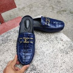 Giày sục Vây đuôi cá sấu xanh Navy đẹp lạ thường!