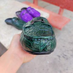 Giày sục Da bụng cá sấu Xanh rêu đẹp lạ mắt!