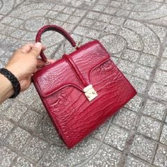Túi nữ Da cá sấu. Màu đỏ đô lịch lãm!