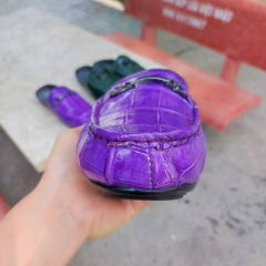 Giày sục nam Da bụng cá sấu màu TÍM thủy chung!