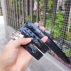 Thắt lưng nữ Da cá sấu liền. Đầu khóa kim đục lỗ!