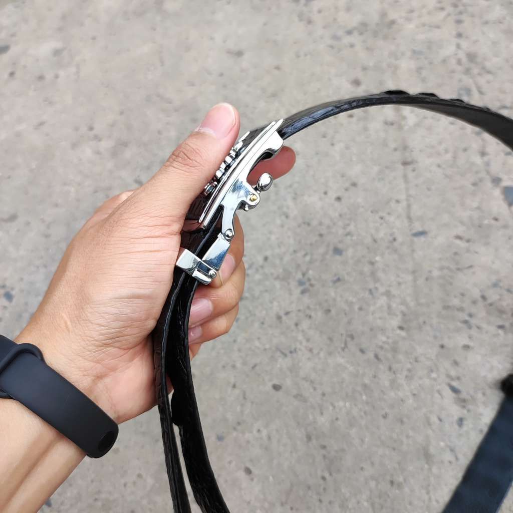 BIG SALE..! Thắt Lưng Cá Sấu CÓ GÙ RẤT ĐẸP TS106B (mặt bạc)