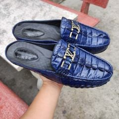 Giày sục Vây đuôi cá sấu xanh Navy đẹp lạ thường!