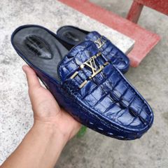 Giày sục Vây đuôi cá sấu xanh Navy đẹp lạ thường!