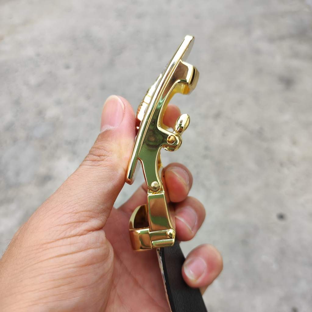 Nịt da cá sấu NGUYÊN THỦY. Đẹp mộc mạc chất thô sơ. Dây liền (mặt vàng)