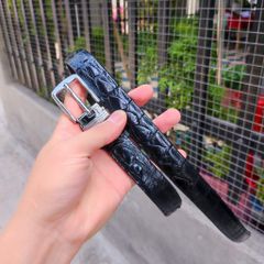 Thắt lưng nữ Da cá sấu liền. Đầu khóa kim đục lỗ!