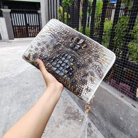 Kẹp nách Size lớn 2 khóa đựng siêu nhiều đồ. Cá sấu nguyên thủy đẹp chất mộc mạc!