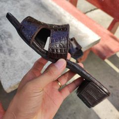 Dép nữ da Bụng cá sấu. Gót cao vừa!
