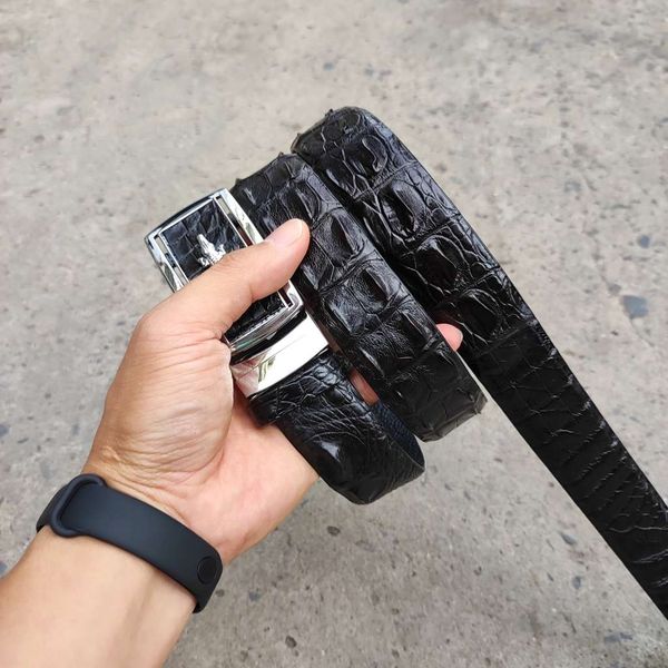 BIG SALE..! Thắt Lưng Cá Sấu CÓ GÙ RẤT ĐẸP TS106B (mặt bạc)