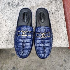 Giày sục Vây đuôi cá sấu xanh Navy đẹp lạ thường!