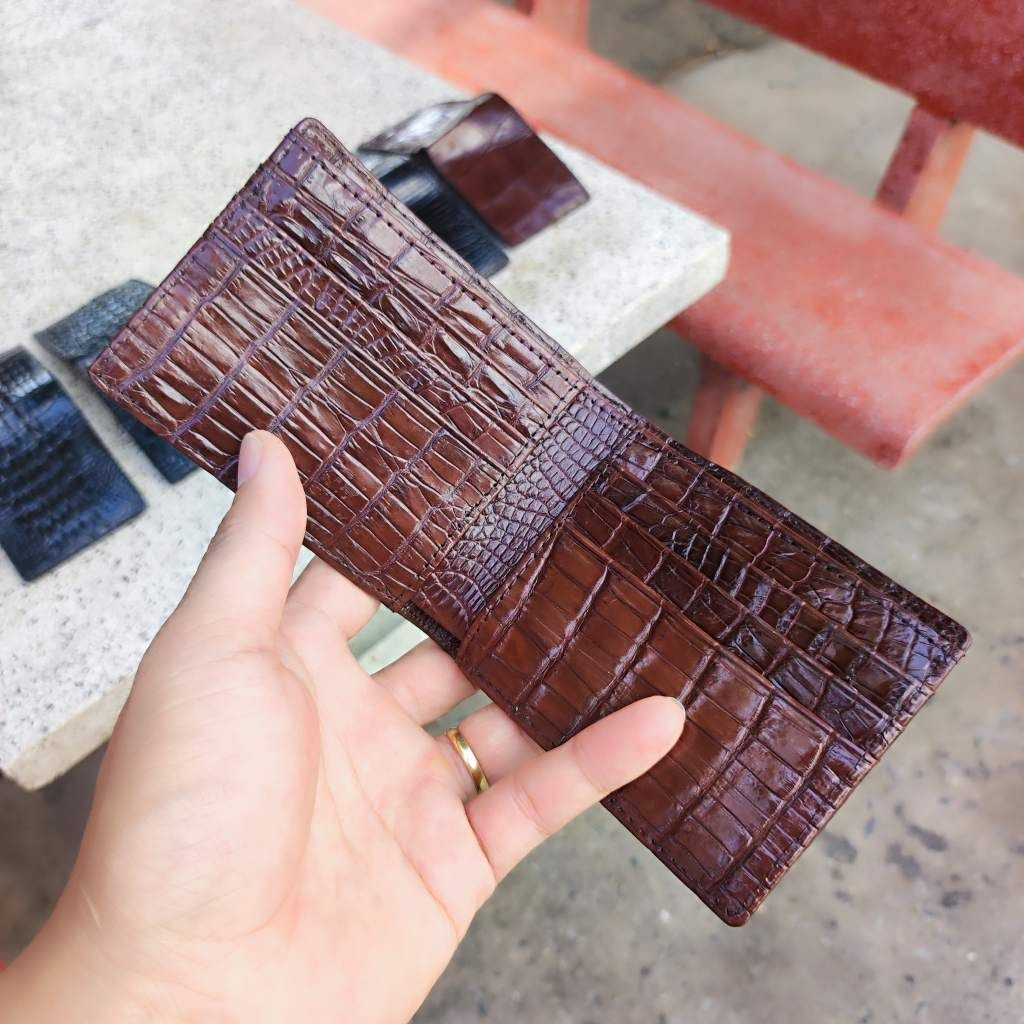 Ví MINI da cá sấu 2 mặt nguyên con. Size 10.5*8.5 cm