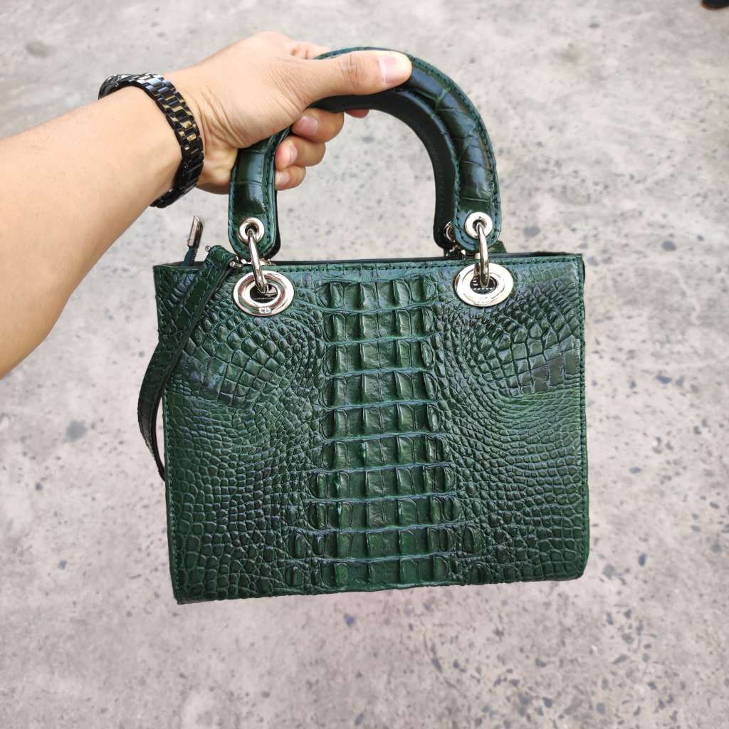 Túi xách nữ da cá sấu Size lớn 28cm. Phiên bản có dây đeo!