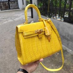 Túi nữ xách tay da cá sấu Màu vàng - Màu của sự vui tươi, ấm áp và thịnh vượng!