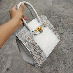 [MÀU ĐẶC BIỆT] Túi xách cá sấu nữ màu Trắng tro cao cấp Loại 1