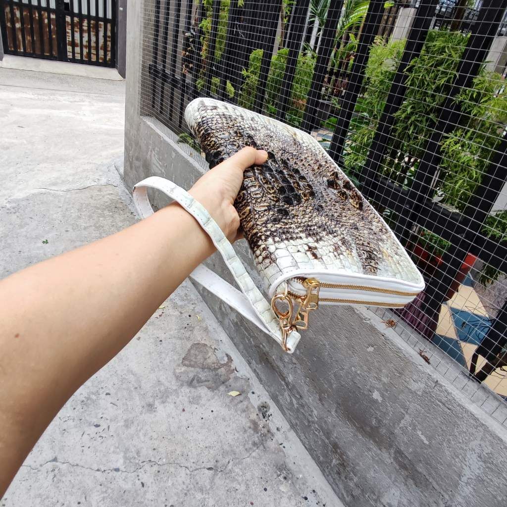 Kẹp nách Size lớn 2 khóa đựng siêu nhiều đồ. Cá sấu nguyên thủy đẹp chất mộc mạc!