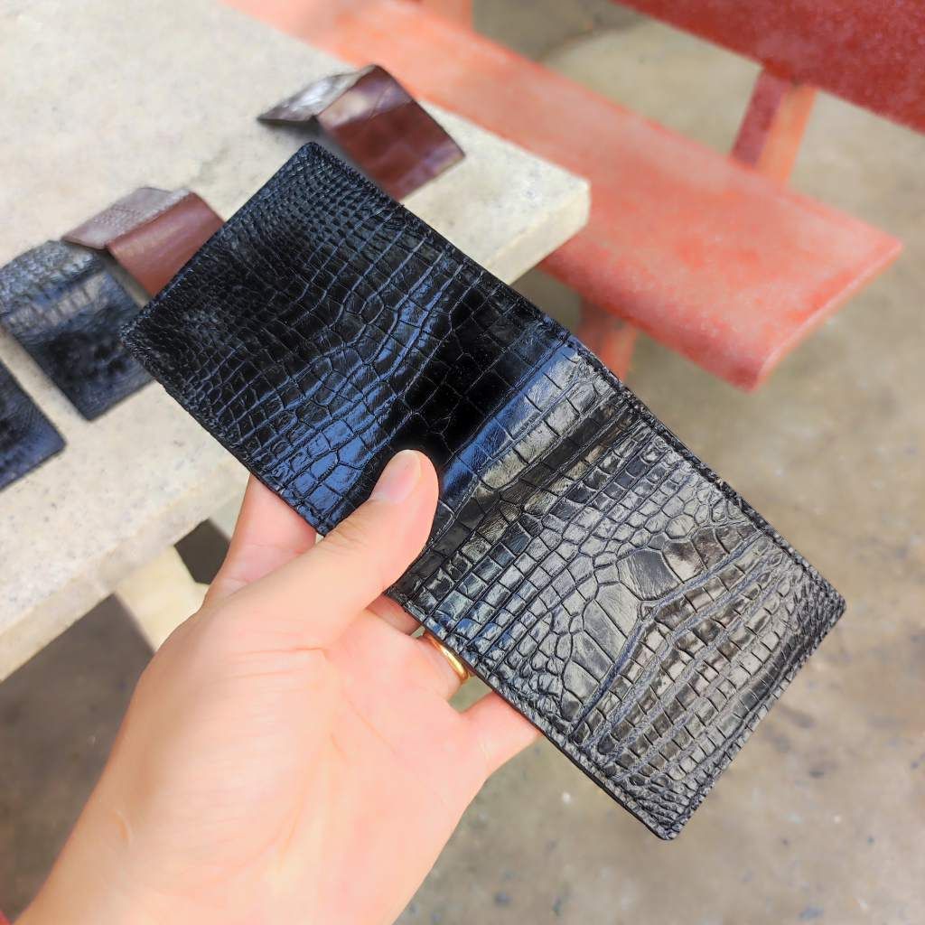 Ví MINI 2 mặt da cá sấu trơn. Size 10.5*8.5 cm gọn nhẹ