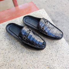 Giày sục nam Da bụng cá sấu có phối phụ kiện đẹp nhẹ nhàng!